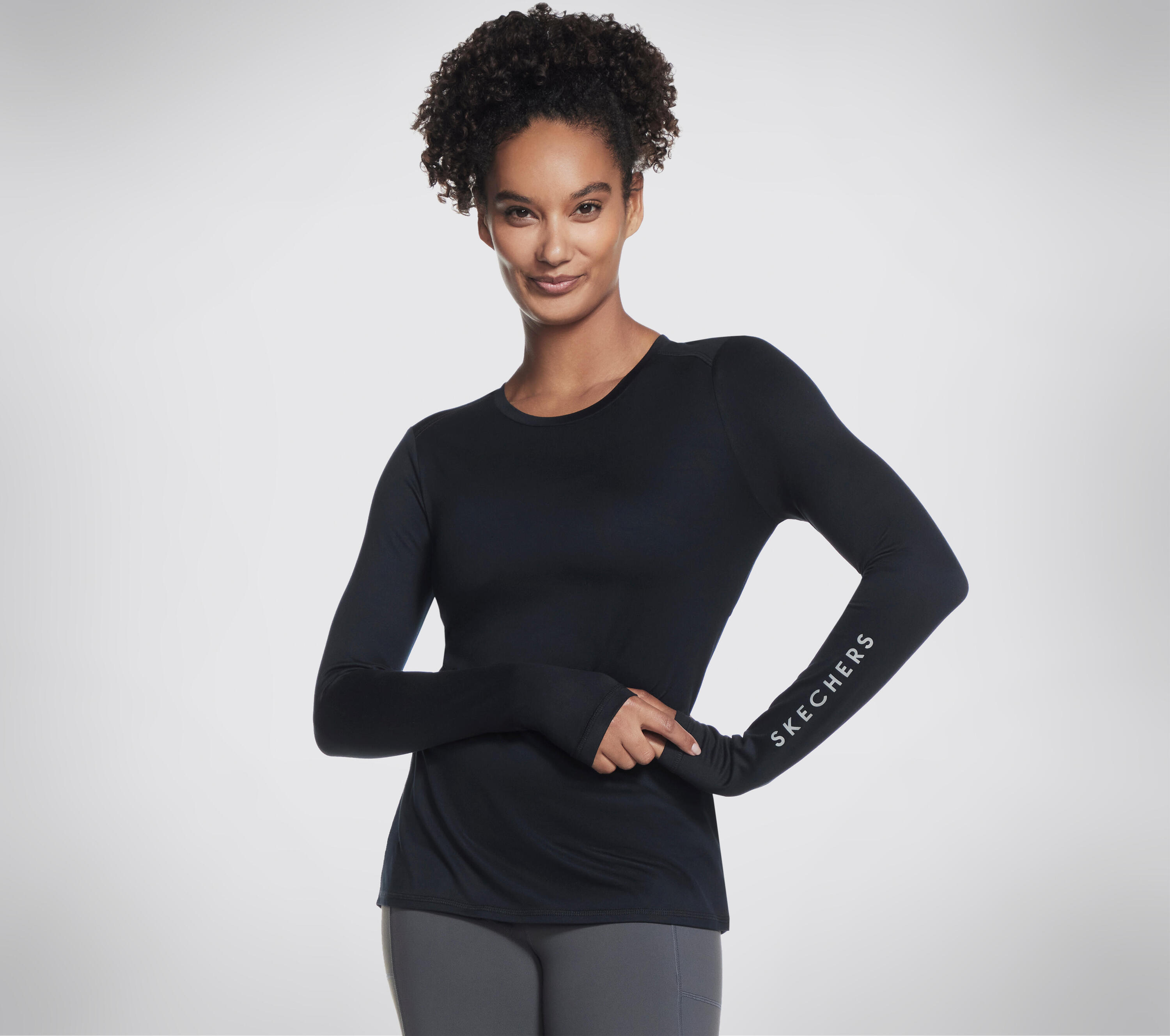 Damen GODRI SWIFT LS CREW T-Shirts/Tanks langarm Schwarz 3/3