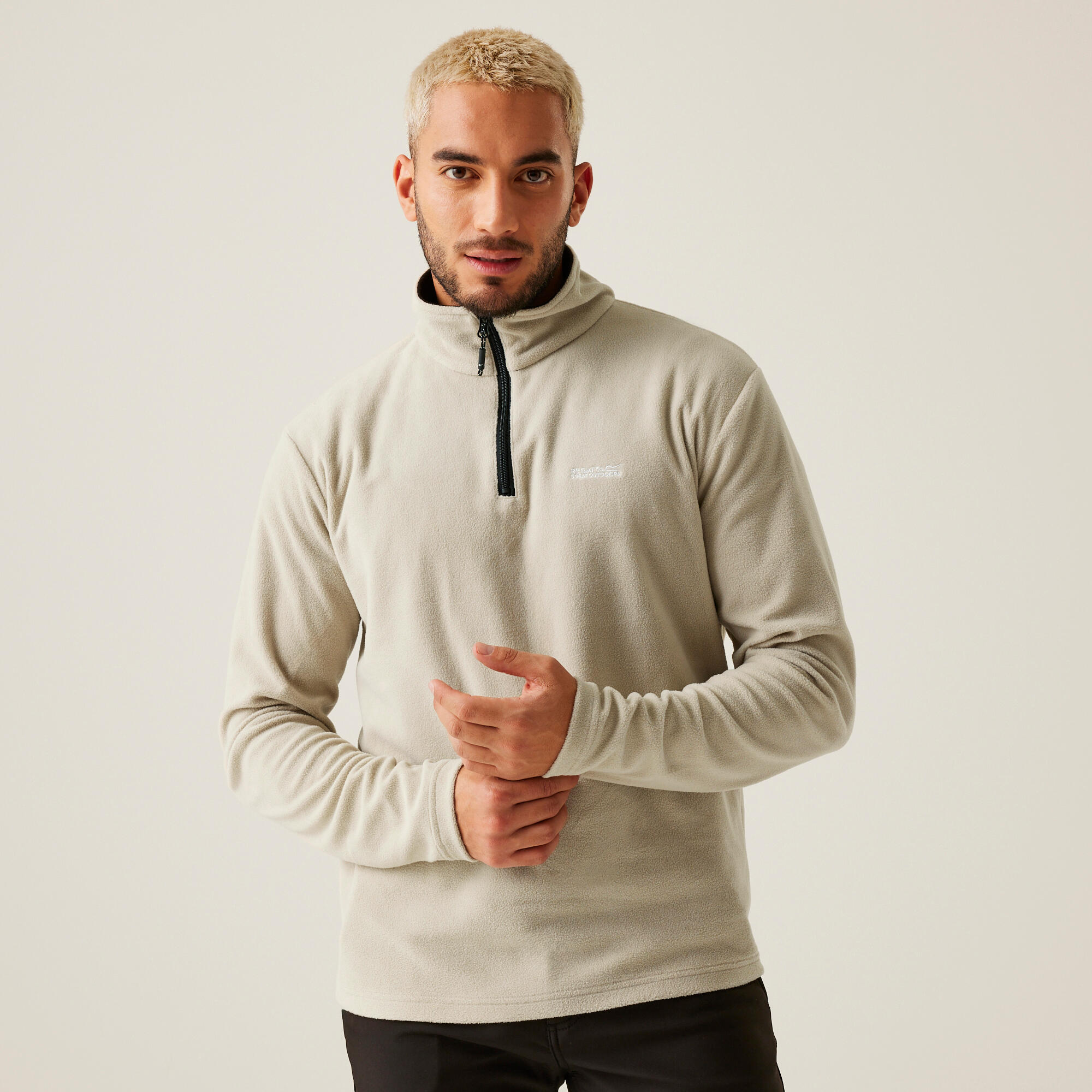 Thompson Męski lekki polar turystyczny z zamkiem błyskawicznym do połowy