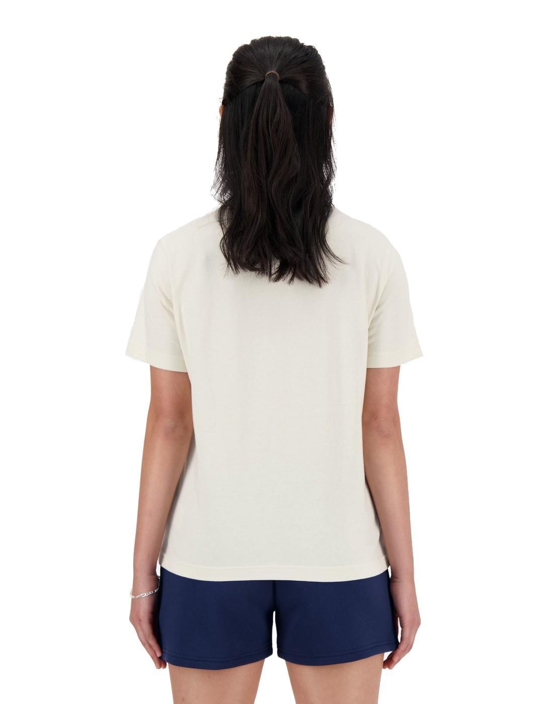 Camiseta de manga curta para mulher New Balance Wt41509 Bege. 2/3
