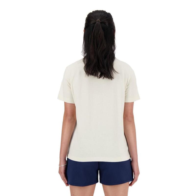 Camiseta de manga corta para Mujer New balance Wt41509 Beige