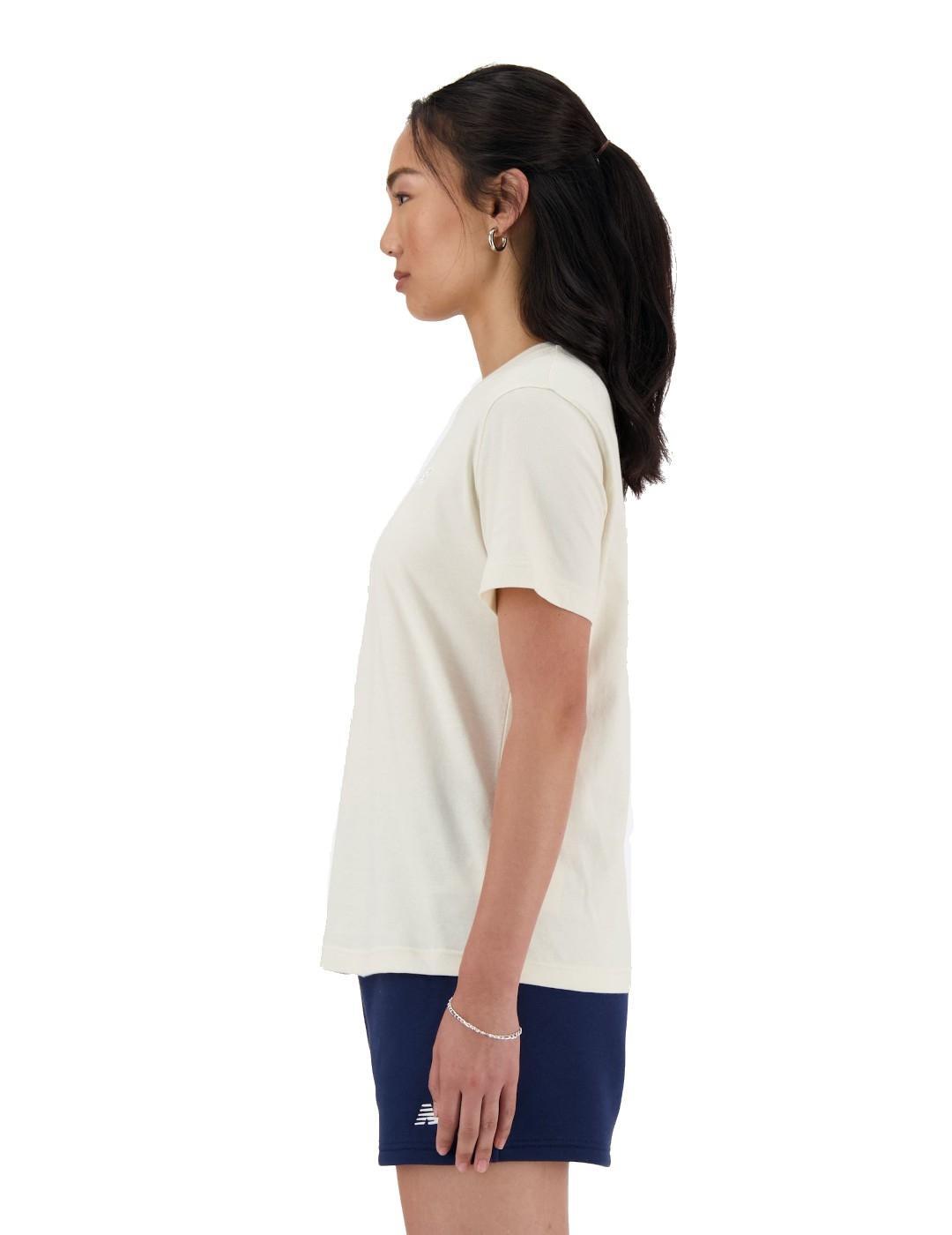 Camiseta de manga curta para mulher New Balance Wt41509 Bege. 3/3