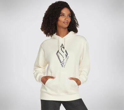 Dames hoodie skech-sweats diamond shine met lange mouwen in fluweelblauw
