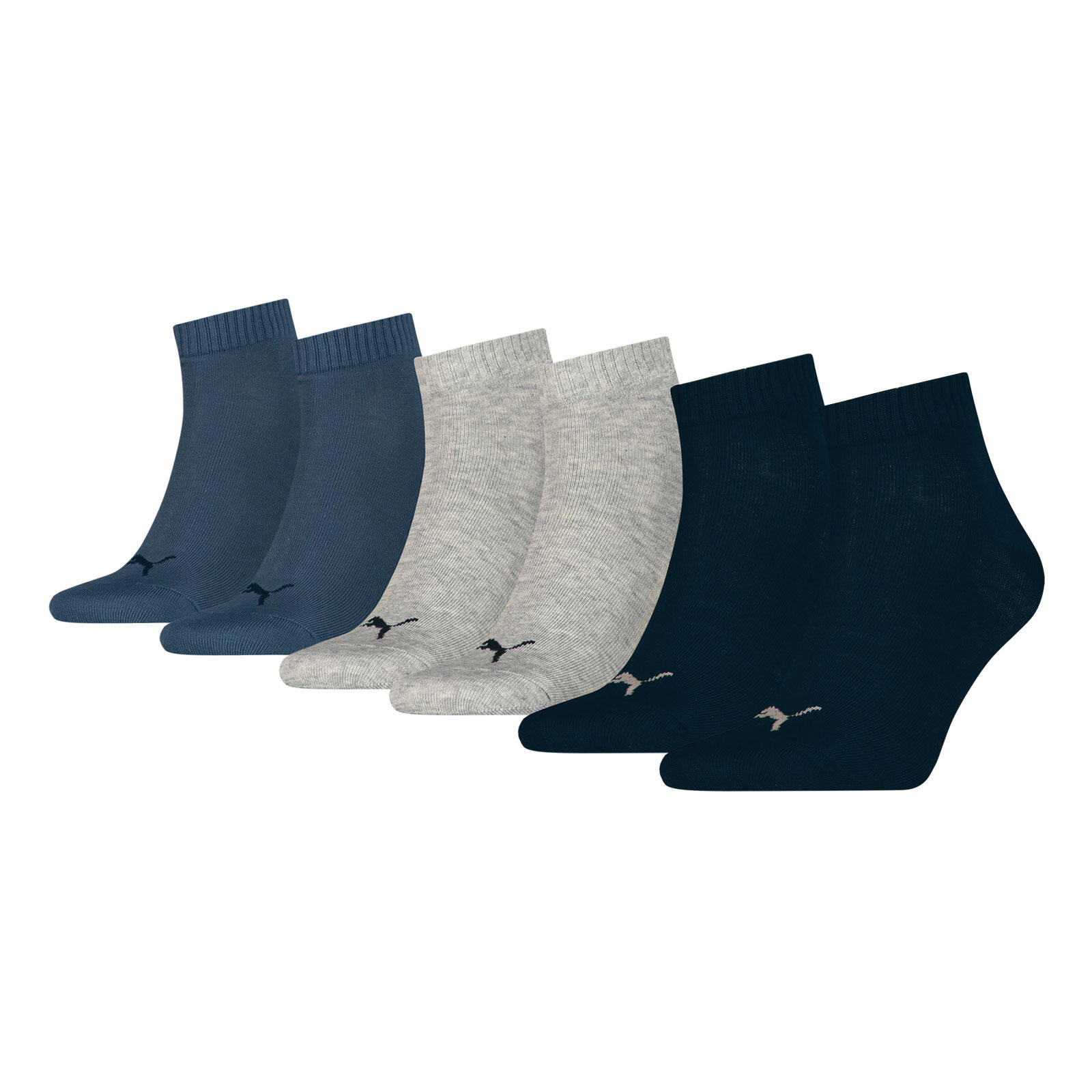 PUMA Quarter Socken 3 Paar weich komfortabel Herren Damen Unisex - Soft Cotton