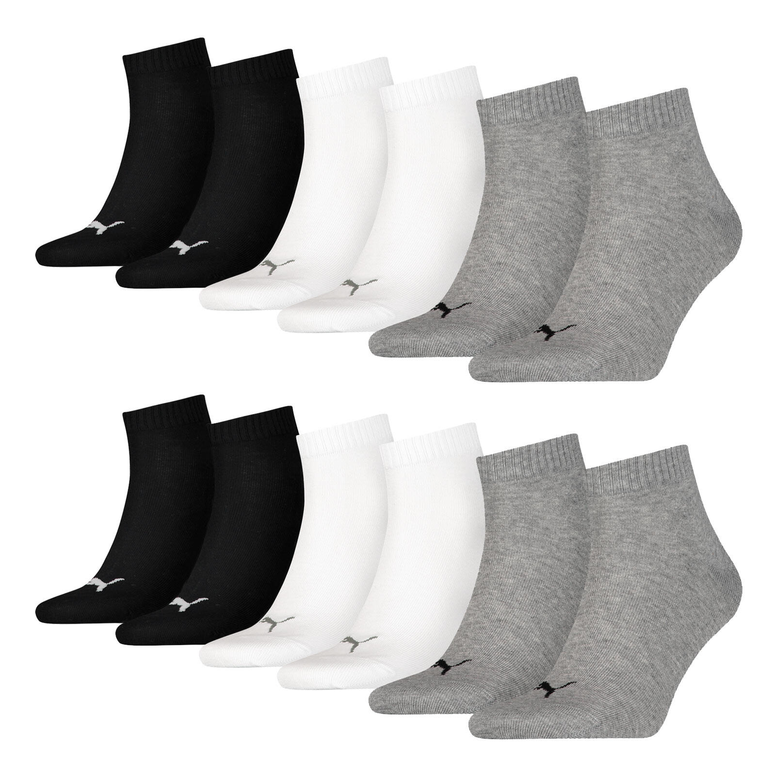 PUMA Quarter Socken 6 Paar weich komfortabel Herren Damen Unisex - Soft Cotton