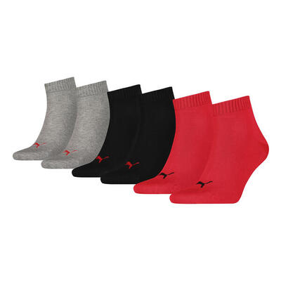 PUMA Unisex Socken, 3er Pack - Quarter, Sneaker Schwarz 35-38