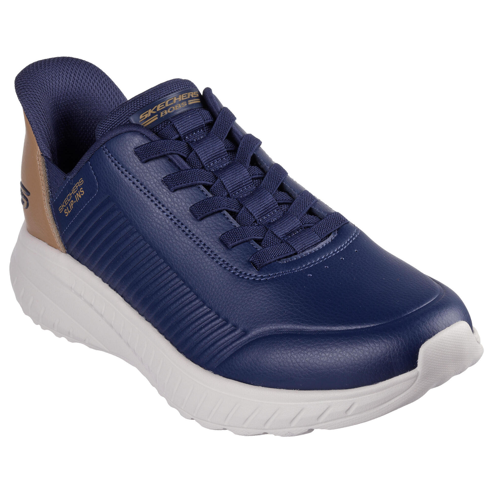 Skechers - Baskets Slip-on Homme Bobs Squad Chaos Heel Preferred Bleu Marine - Baskets - Bleu - Decathlon