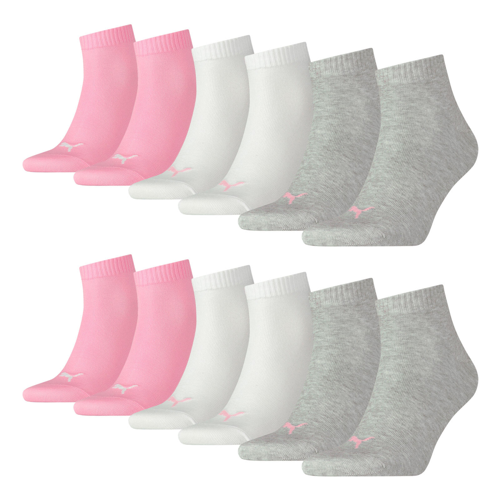 PUMA Quarter Socken 6 Paar weich komfortabel Herren Damen Unisex - Soft Cotton