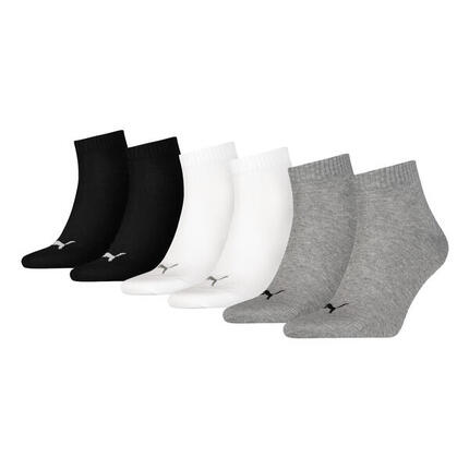 PUMA Unisex Socken, 3er Pack - Quarter, Sneaker Schwarz 35-38