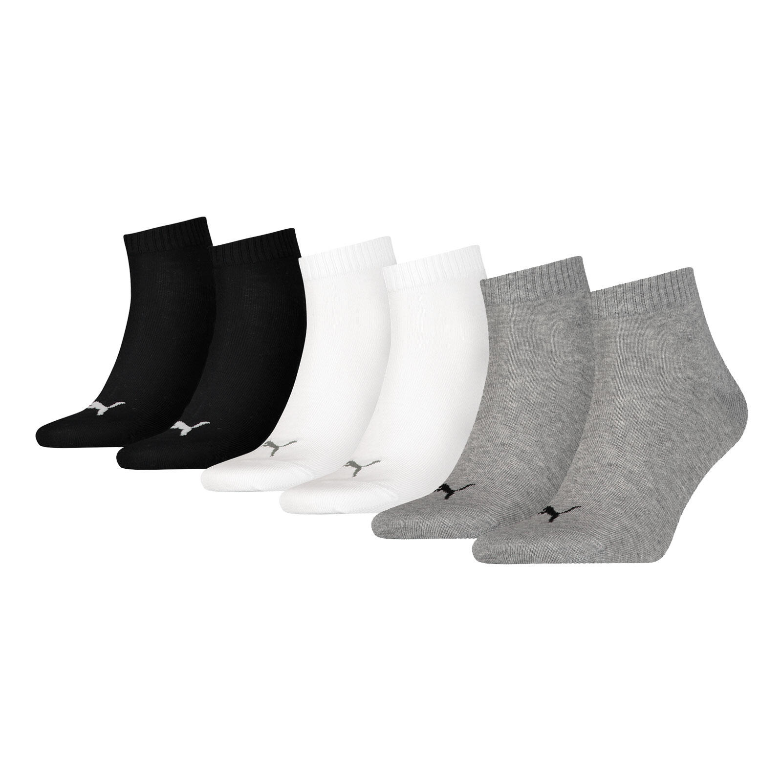 Puma - Chaussettes Unisexe Paquet De 3 Stretch-quarter Plain 3p - Chaussettes - Blanc|gris|noir - 39/42 - Decathlon