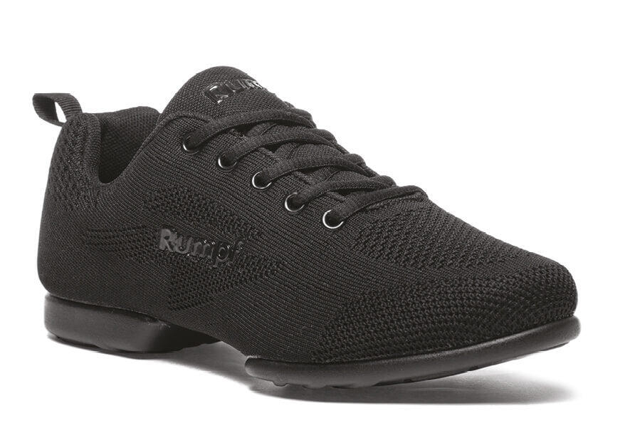 Chaussons De Danse Jazz RUMPF Sparrow – Daim/mesh, Semelle Cuir, Antidérapant, Noir, Taille 43/43.5
