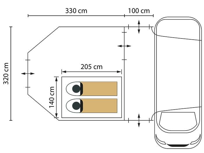 Tweedehands - Bus Voortent Vejers Vejers 2 Protect - Camping tent 1 slaapcabine 7/7