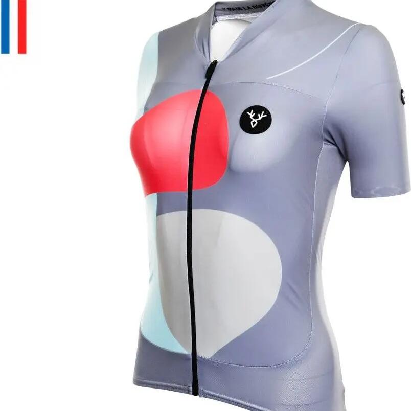 Women's Short Sleeve Jersey LeBram Testanier Grey Adjusted Fit