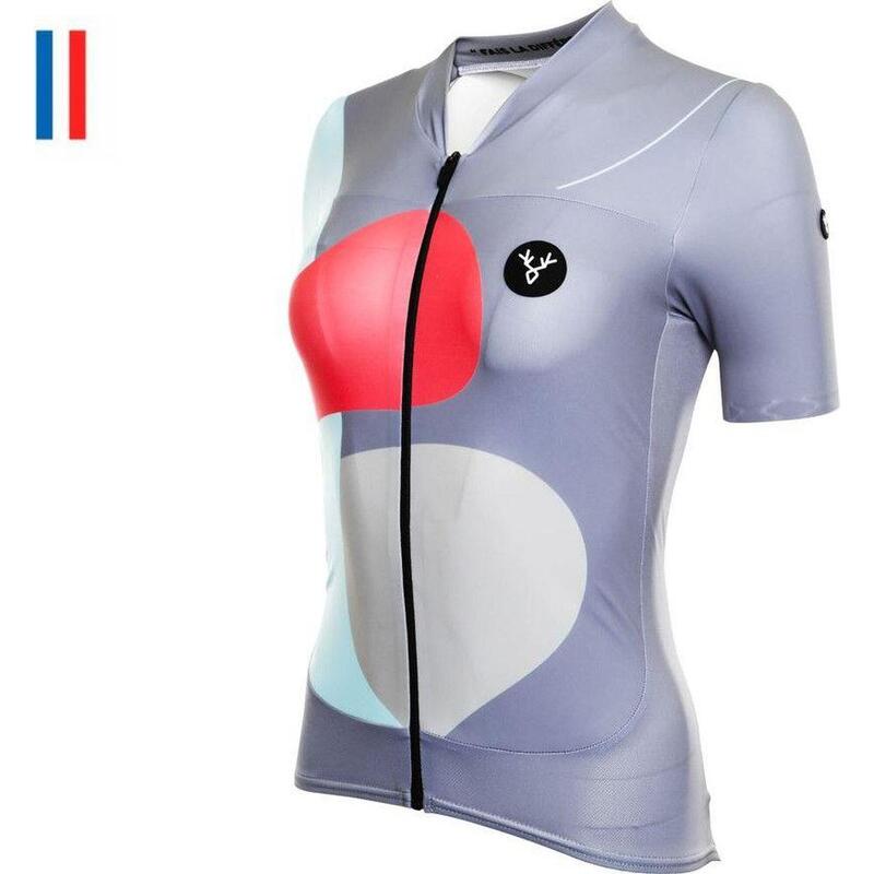 Maillot de manga corta para mujer LeBram Testanier Gris Ajuste