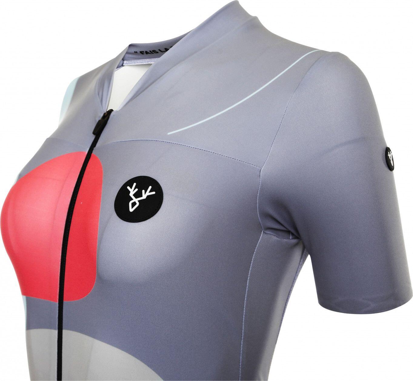 Maglia a manica corta da donna LeBram Testanier Grey Adjusted Fit 3/7
