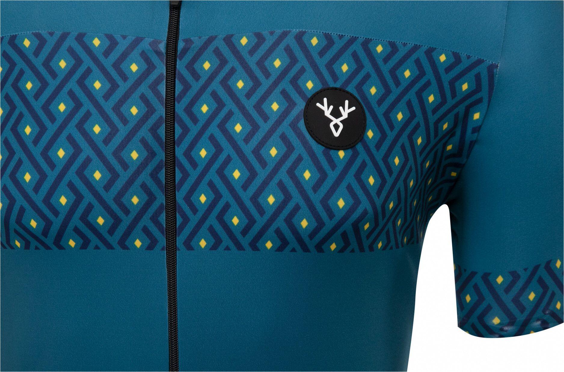 LeBram Luz Ardiden Pelforth Jersey de manga corta azul, ajuste ajustado 5/6