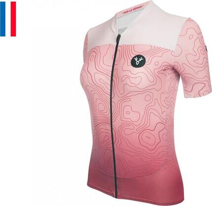 Maillot Manches Courtes Femme LeBram Grand Ballon Rouge Coupe Ajustée
