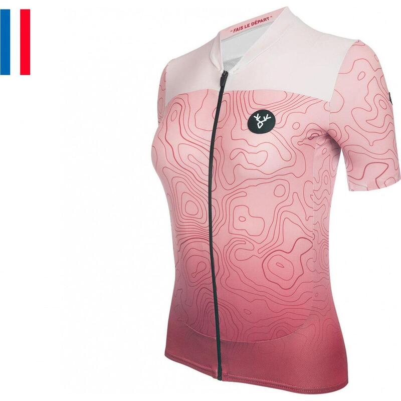 Maillot Manches Courtes Femme LeBram Grand Ballon Rouge Coupe Ajustée