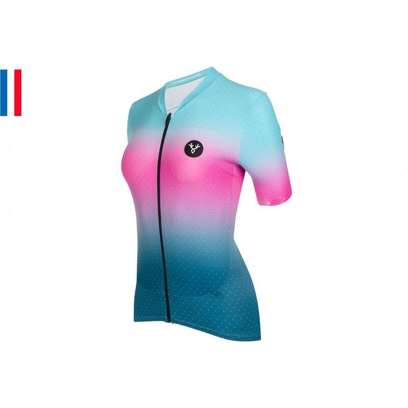 Maillot Manches Courtes Femme LeBram Vence Rose Ciel