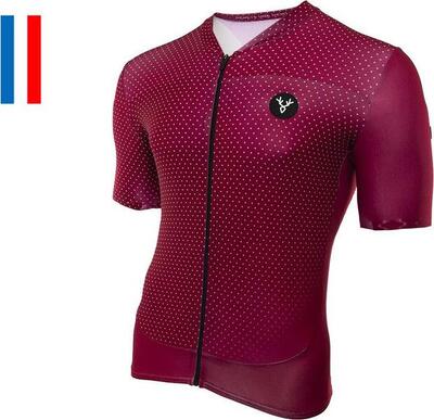 Lebram korte mouw overhemd bordeaux fitted
