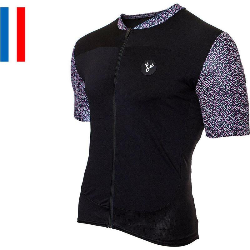 Maillot de manga corta LeBram Aspin Negro Azul Rosa