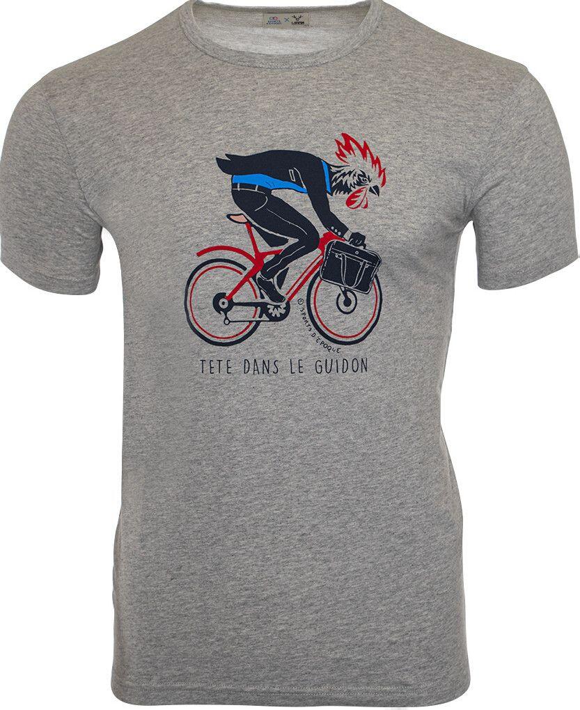 T-Shirt Manches Courtes LeBram X Sport d'Epoque T Tête dans le guidon Gris 2/5