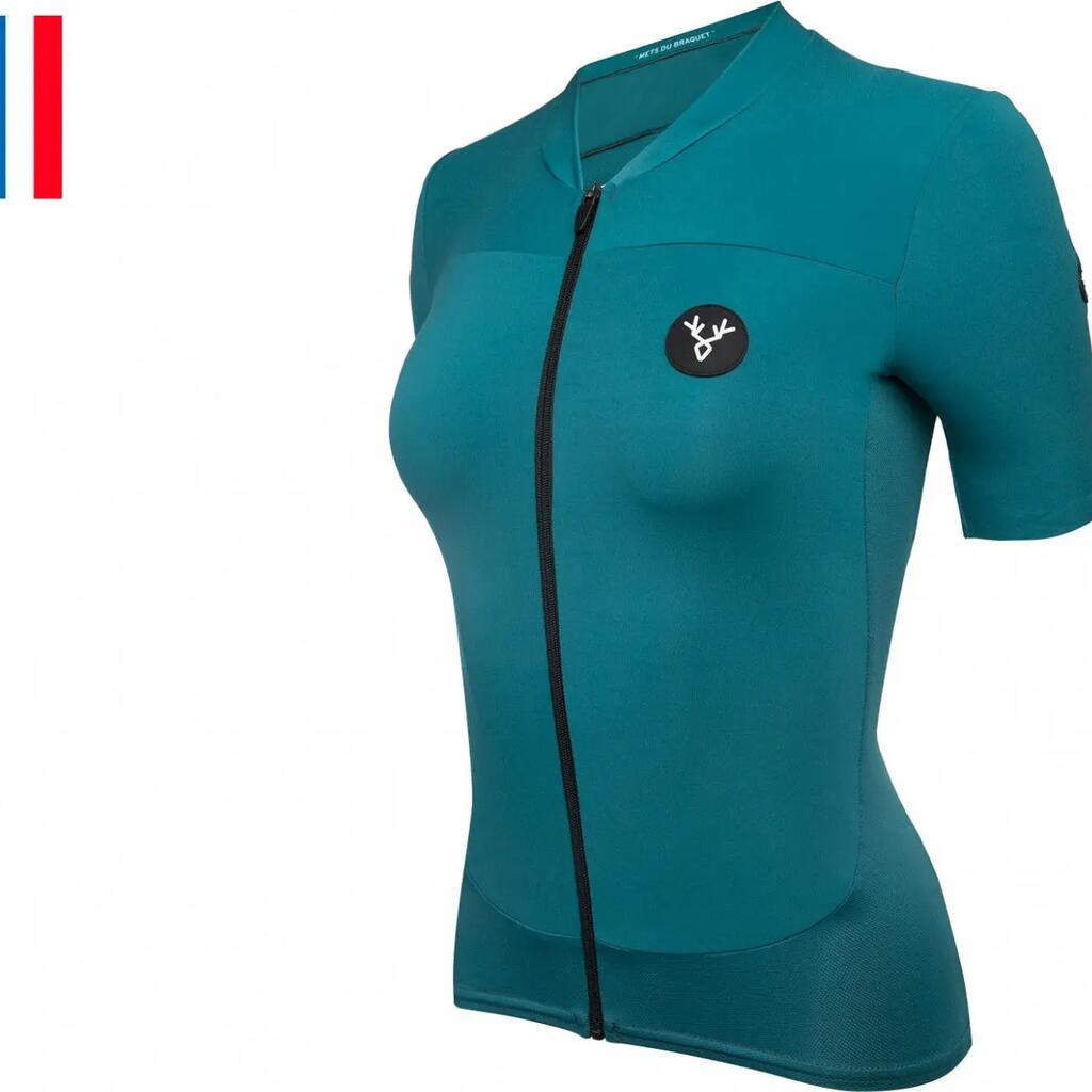 LeBram Allos Women's Short Sleeve Jersey Pelforth Blue Tailored Fit