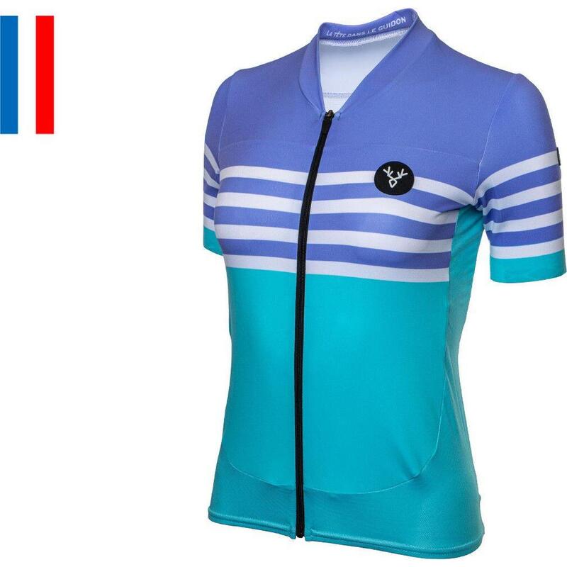 LeBram Tourmalet Women's Short Sleeved Jersey Blue Violet Celeste