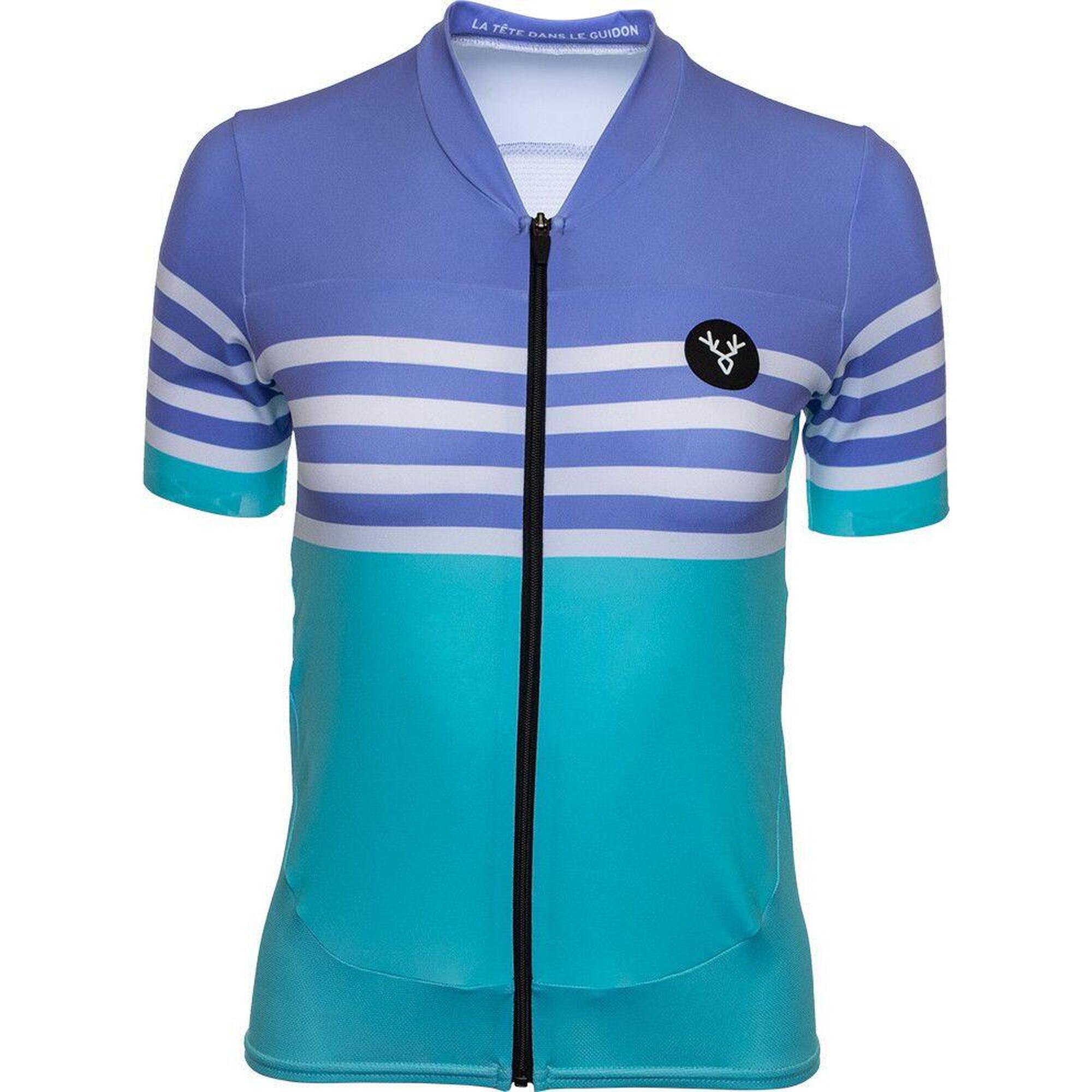 Maillot LeBram Tourmalet de manga corta para mujer Azul Violeta Celeste