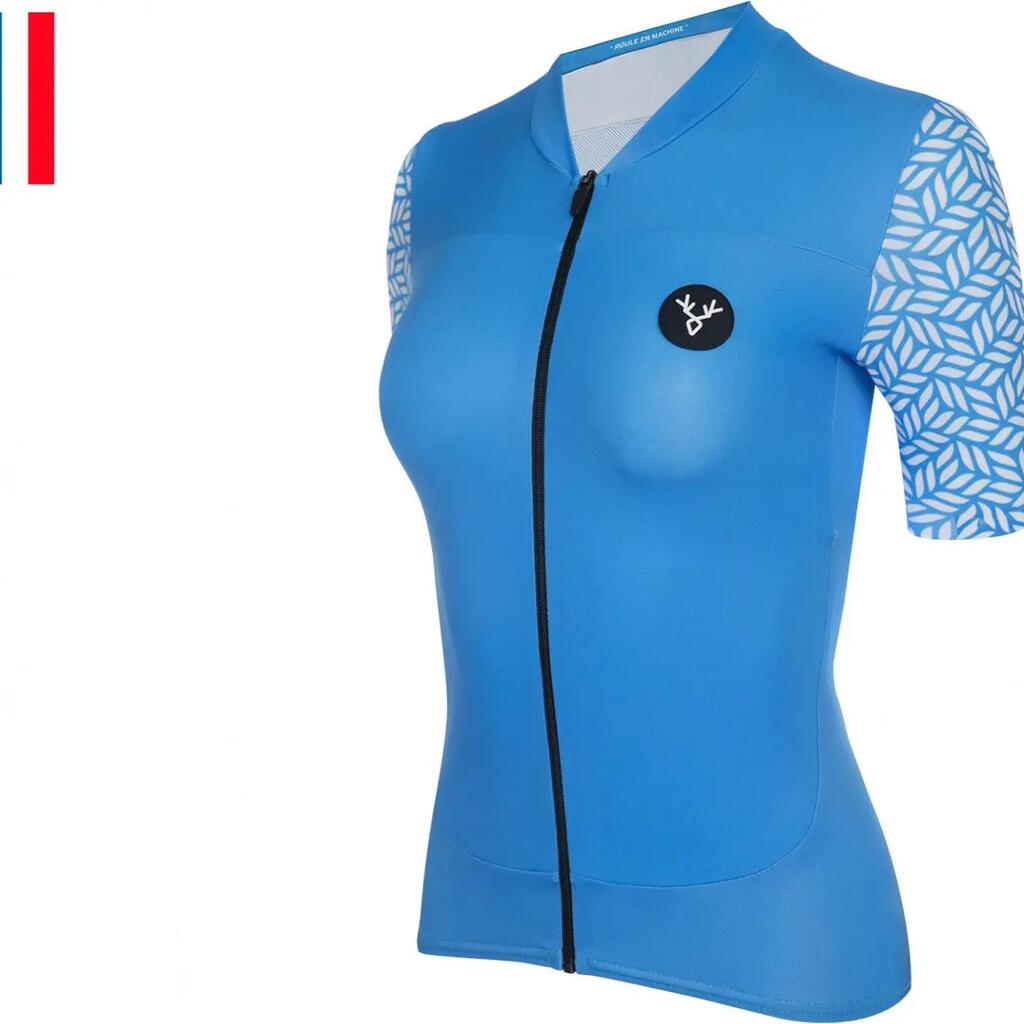 LeBram Aspin Womens Short Sleeve Jersey Azure Blue Tailored Fit