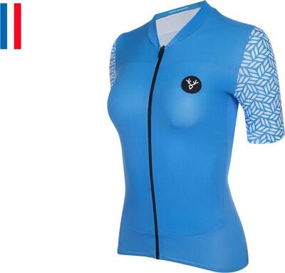 Lebram aspin womens short sleeve jersey azure blue tailored fit