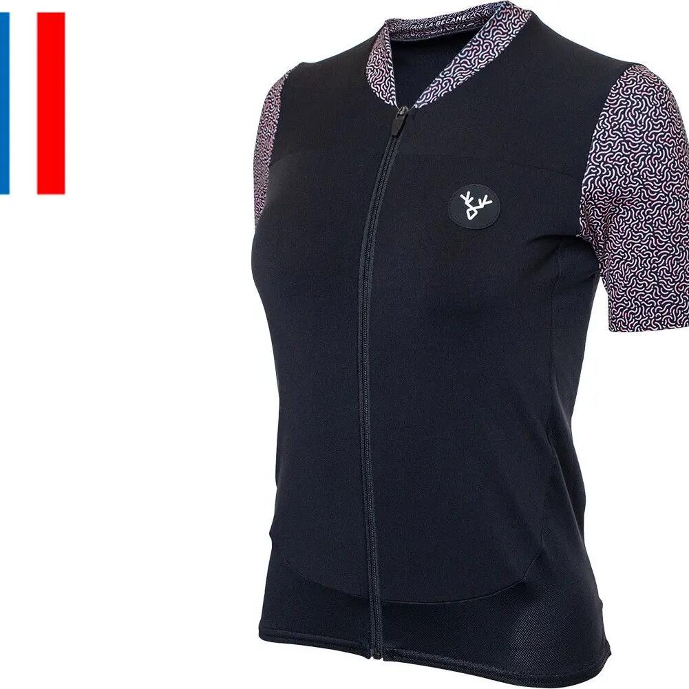 LeBram Aspin Women Short Sleeves Jersey Black Orange