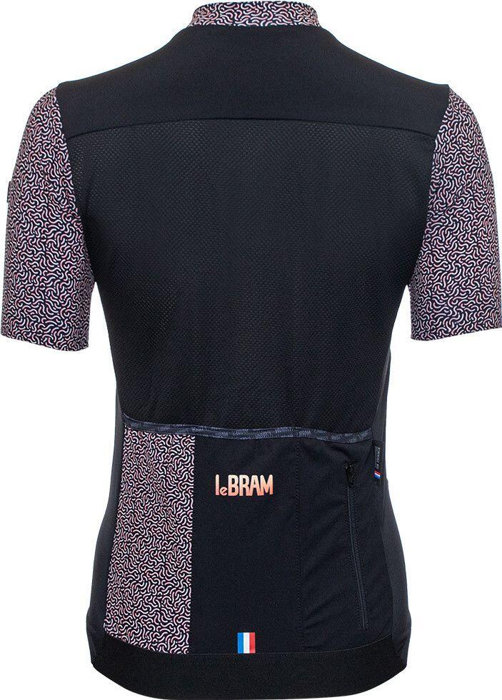 Maillot de manga corta para mujer LeBram Aspin Negro Naranja 3/4
