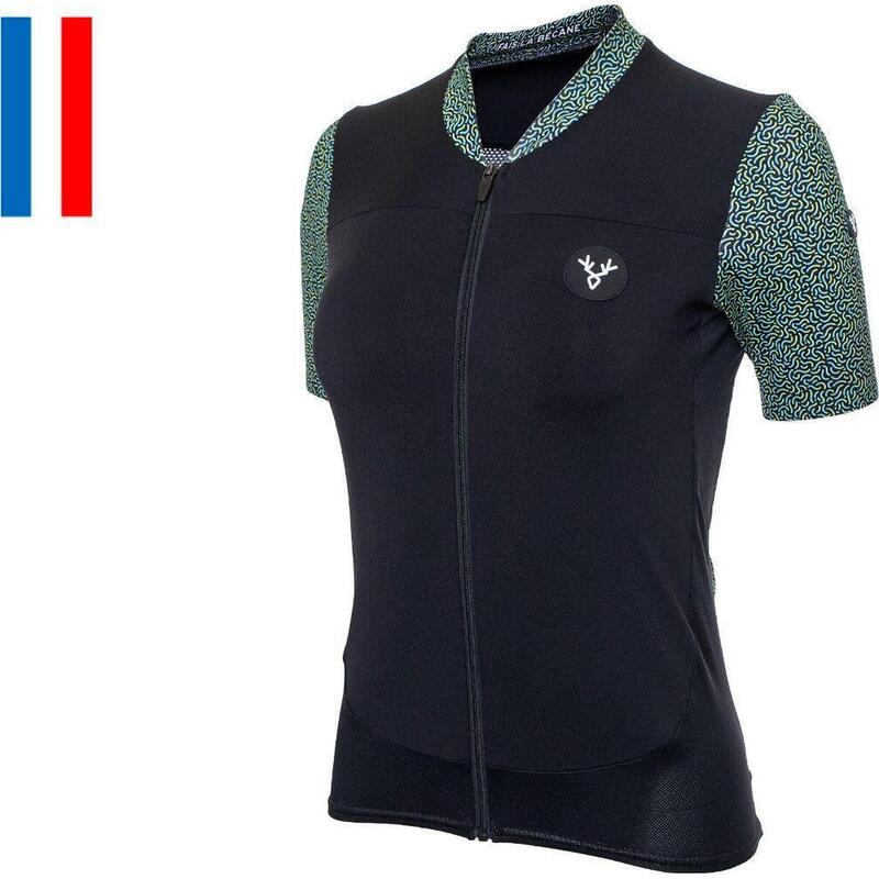 Maillot Manches Courtes Femme LeBram Aspin Noir Vert