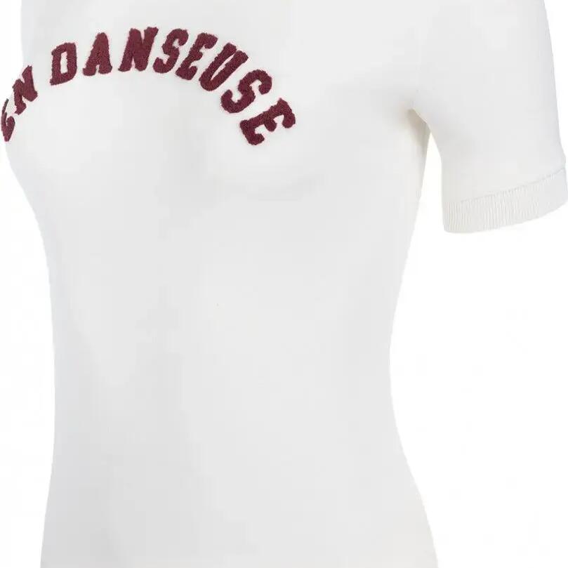 LeBram Womens Dancer Short Sleeve T-Shirt White Marshmallow