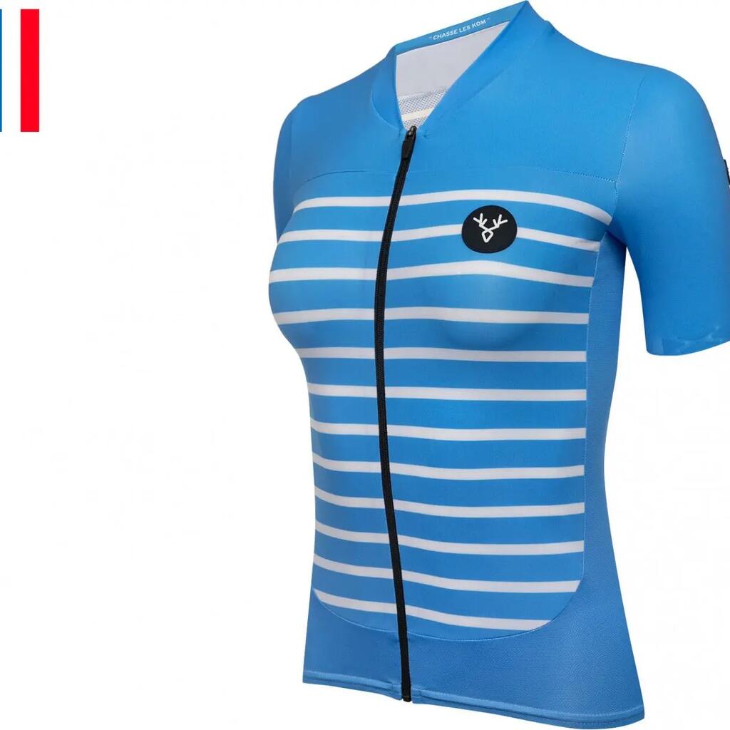 LeBram Ventoux Women's Short Sleeve Jersey Azure Blue Tailored Fit