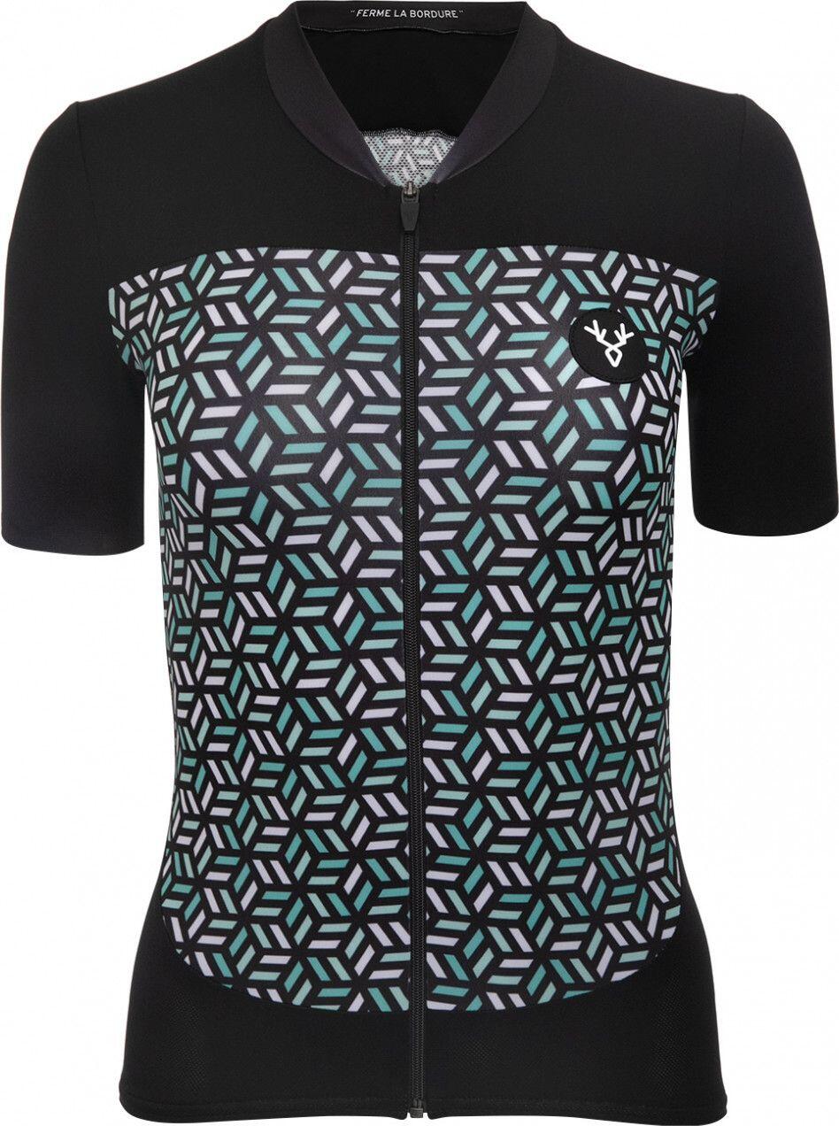 Jersey de manga corta negro LeBram Iron Cross Celeste para mujer, ajuste a medid 3/7
