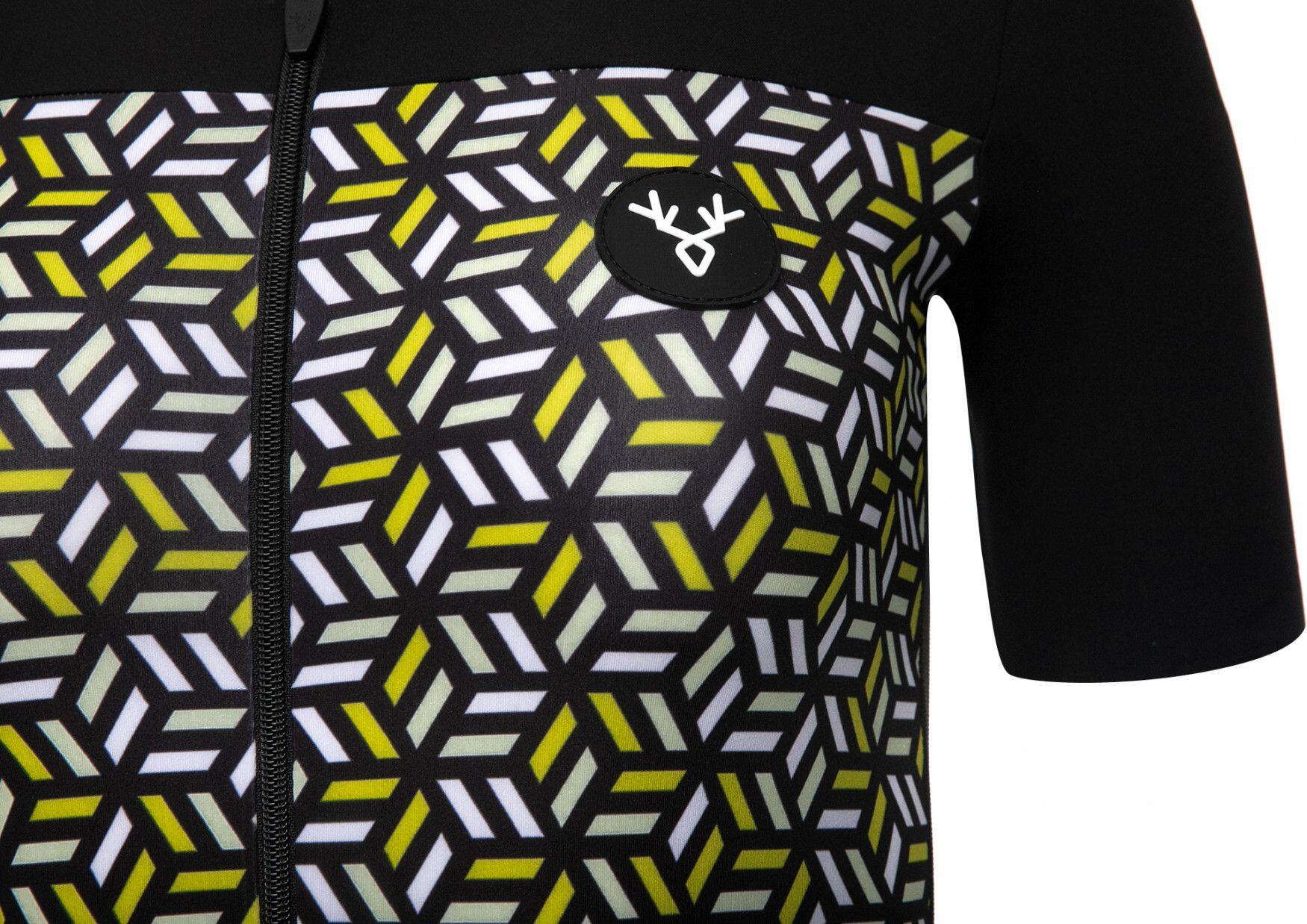 Maillot de manga corta LeBram para mujer Iron Cross negro amarillo Tailored Fit 6/7
