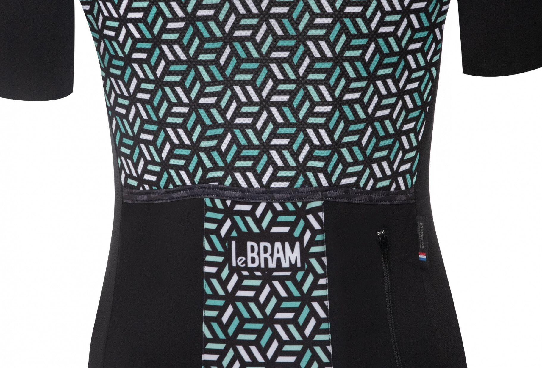Jersey de manga corta negro LeBram Iron Cross Celeste para mujer, ajuste a medid 5/7