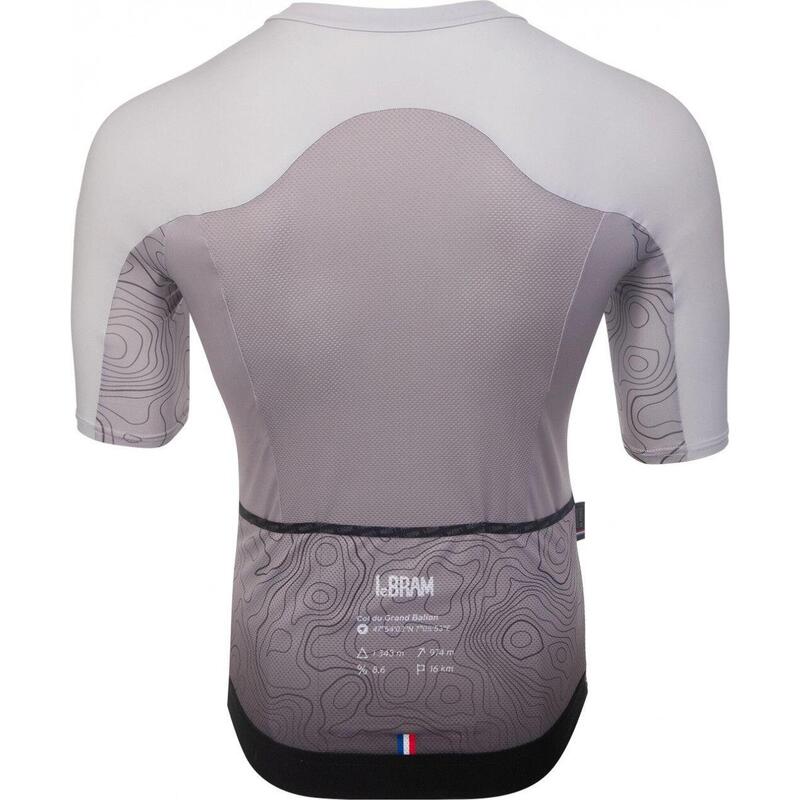 Maillot Manches Courtes LeBram Grand Ballon Gris Coupe Aéro