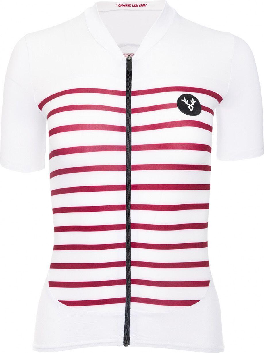 Maglia manica corta da donna LeBram Ventoux White Bordeaux Tailored Fit 3/7