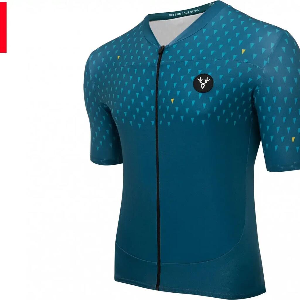 LeBram Chaussy Blue Pelforth Short Sleeve Jersey Tailored Fit