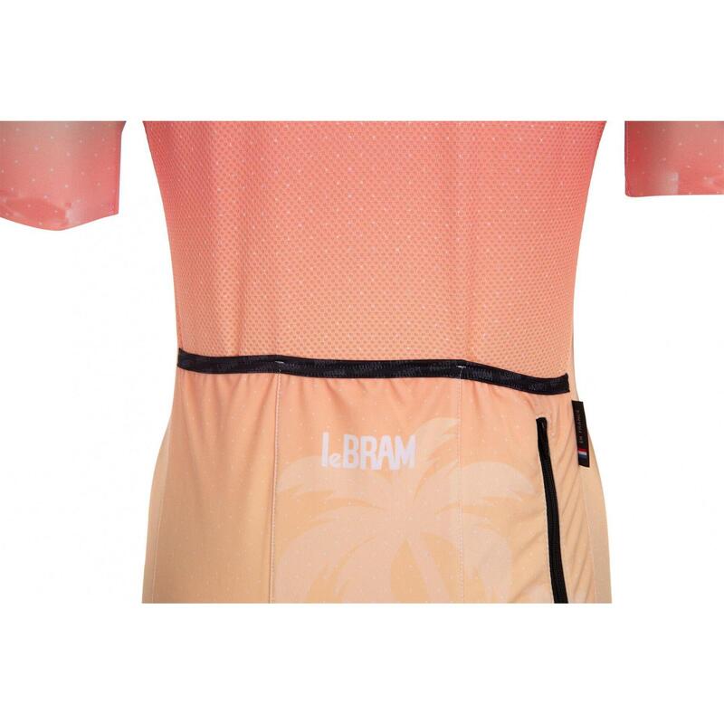 Maillot Manches Courtes Femme LeBram Vence Orange Celeste