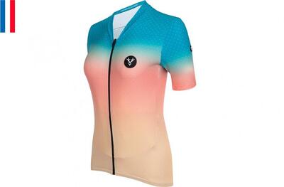 Lebram vence women's short sleeve jersey orange celeste fitted