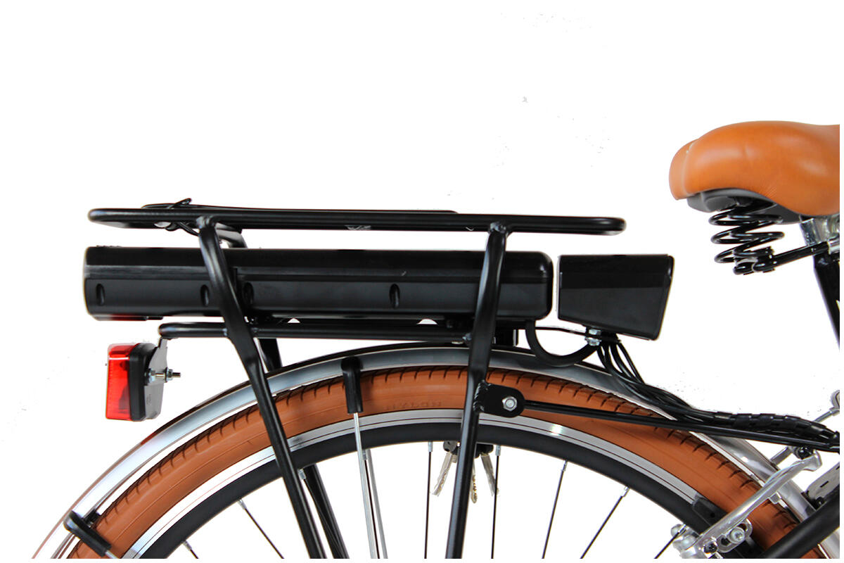 Bicicleta eléctrica urbana Dolce Vita Mujer con bolsas y cesta - Negro 4/4