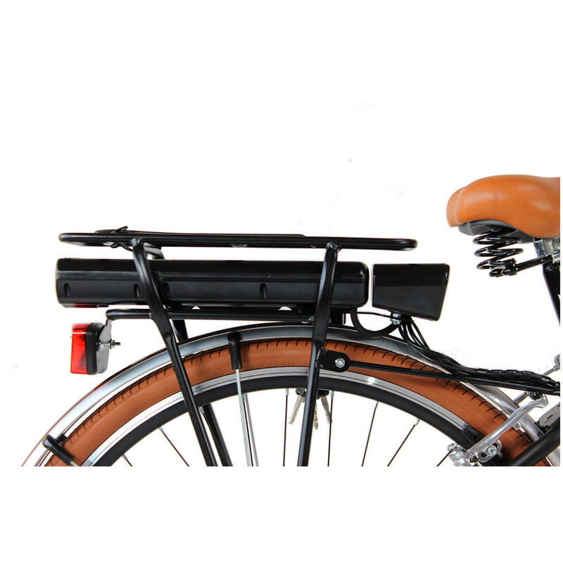 Bicicleta eléctrica de cidade Dolce Vita Mulher com bolsa e cesto - Verde Oliva