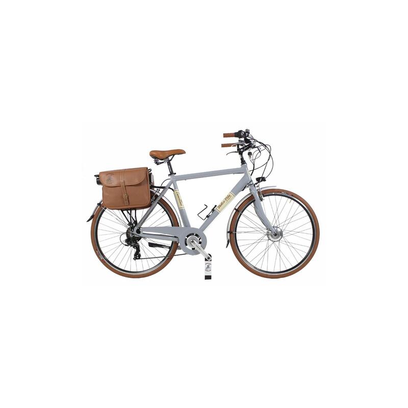 Bicicleta eléctrica urbana Dolce Vita by Canellini Hombre con bolsas - Gris