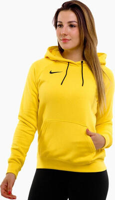 Dames nike team park żółta hoodie voetbal katoen
