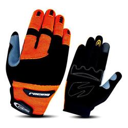 Guantes Largos Racing  Naranja Flúor Negro  Ges