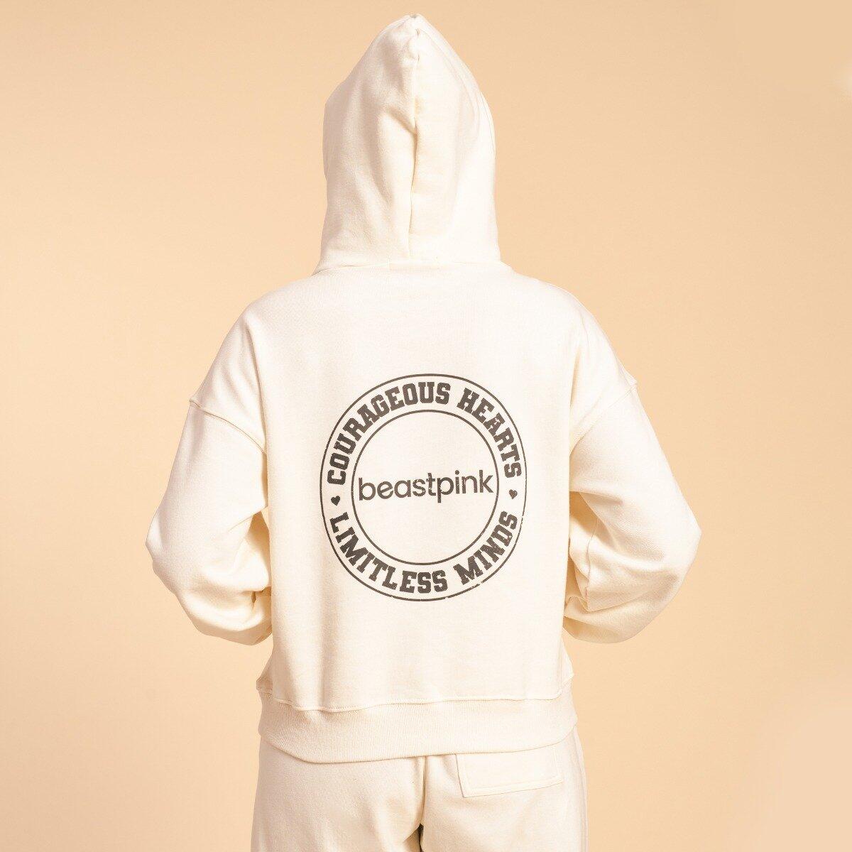 Donna fitness felpa con cappuccio Ivory Serenity 4/7