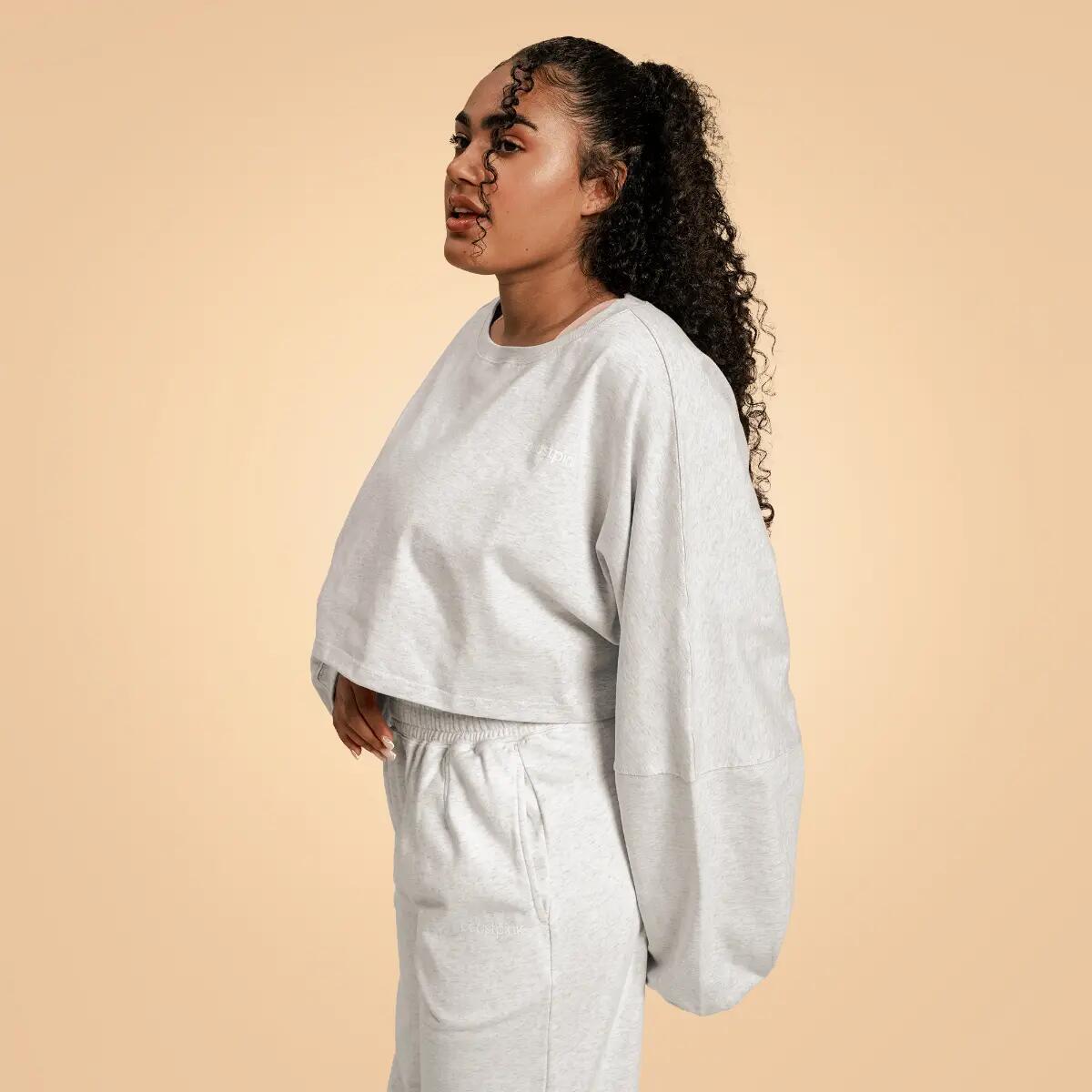 Dámská cropped mikina Bliss Grey 4/5